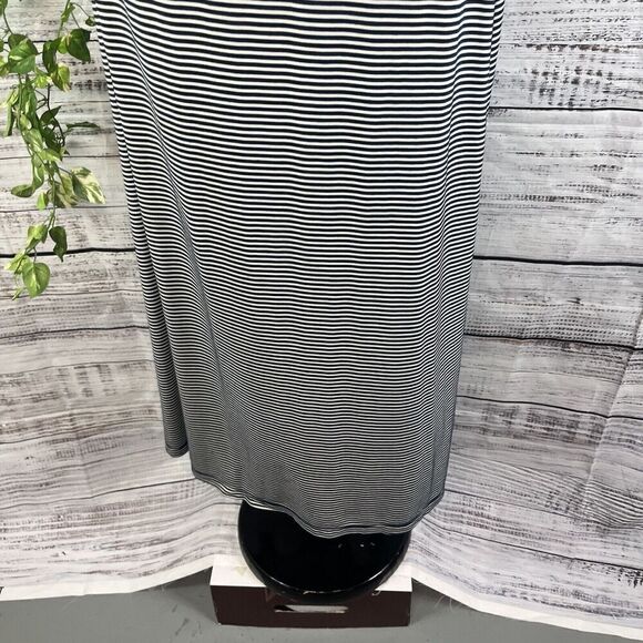 Max Studio Skirt size Medium Navy Blue Ivory Striped Jersey Long Maxi Stretch - Picture 16 of 16